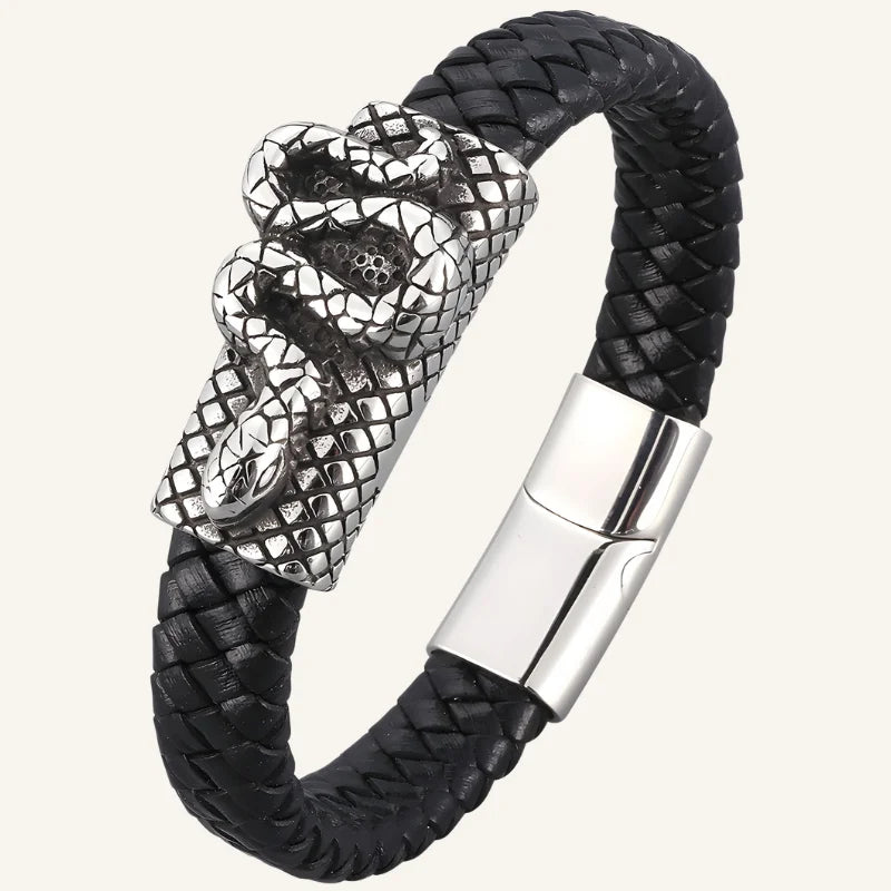 bracelet cuir serpent