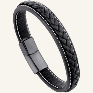 bracelet cuir surpiqué