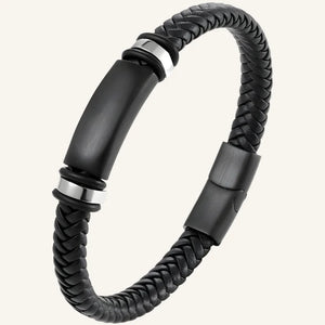 bracelet cuir tressé acier