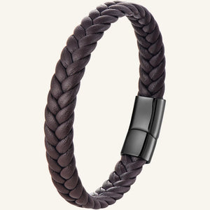 bracelet cuir tressé double épaisseur