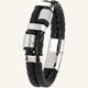 bracelet cuir tressé double et acier