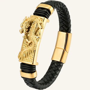 bracelet cuir tressé dragon