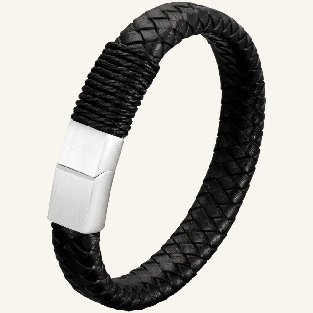 bracelet cuir tressé enroulé