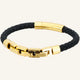 bracelet cuir tressé et acier maillon