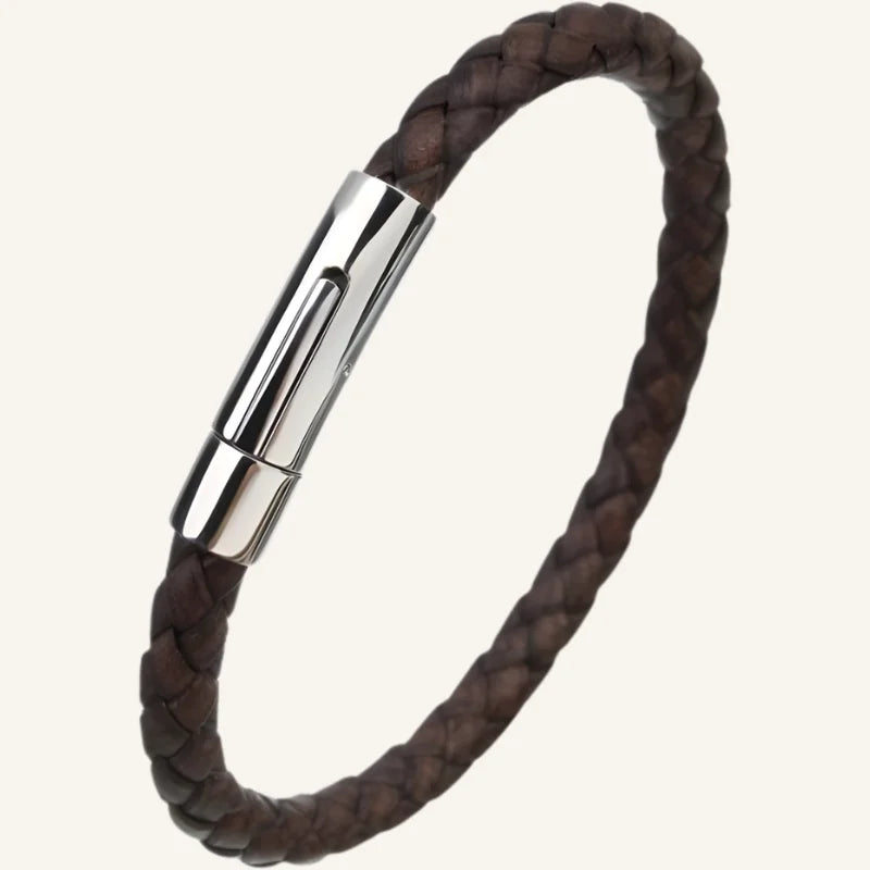 bracelet cuir tressé fin