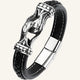 bracelet cuir viking acier