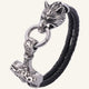 bracelet cuir viking loup et marteau