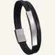 bracelet double cuir et plaque acier