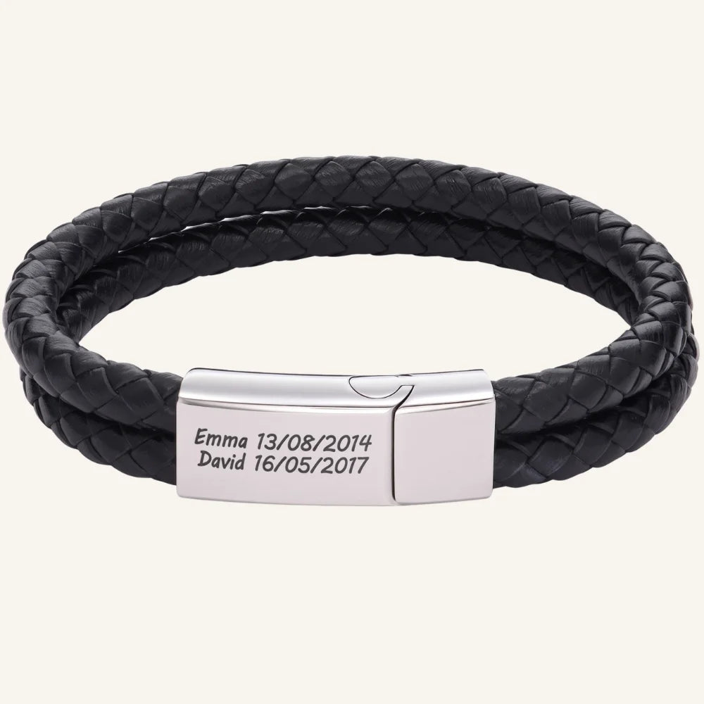 bracelet double en cuir personnalisé