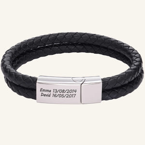 bracelet double en cuir personnalisé