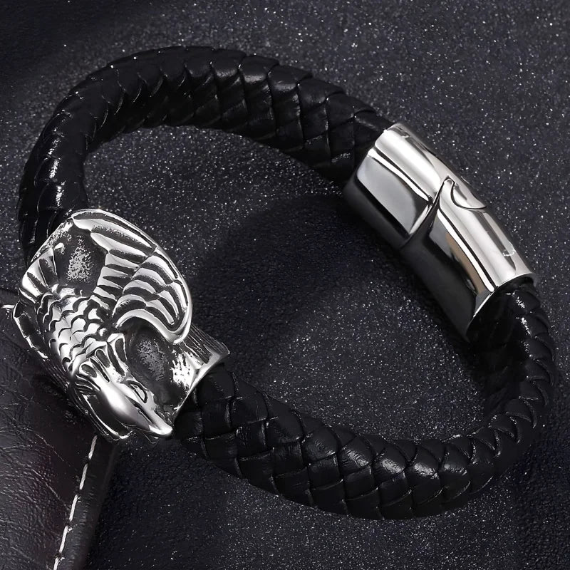 bracelet en cuir aigle