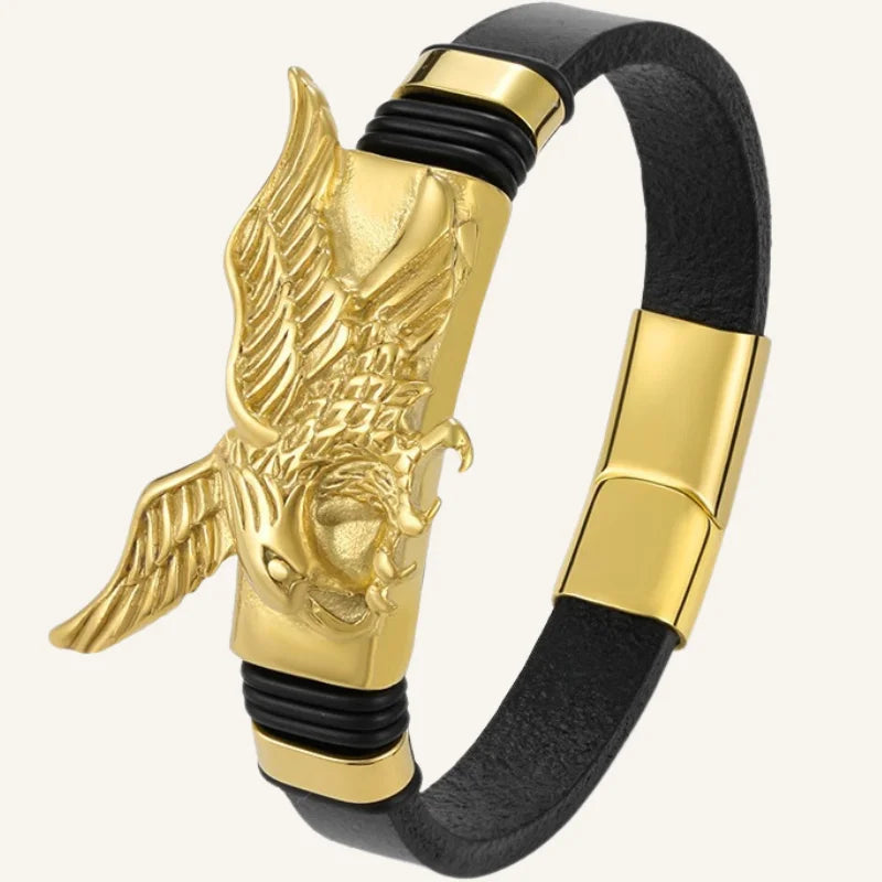 bracelet en cuir aigle