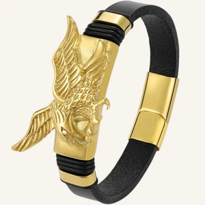 bracelet en cuir aigle