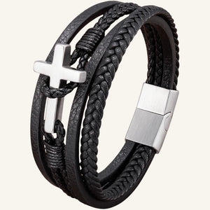 bracelet en cuir croix