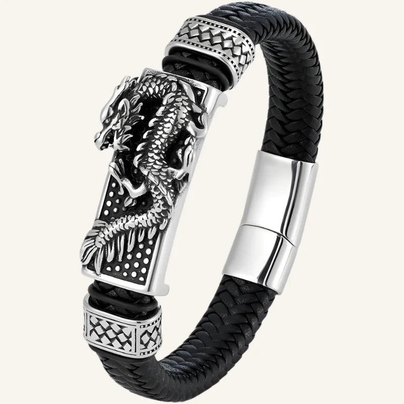 bracelet en cuir dragon