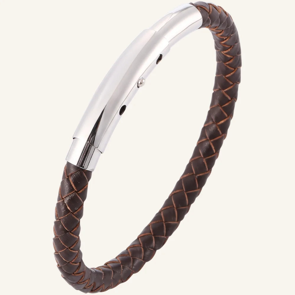 bracelet en cuir fin ajustable