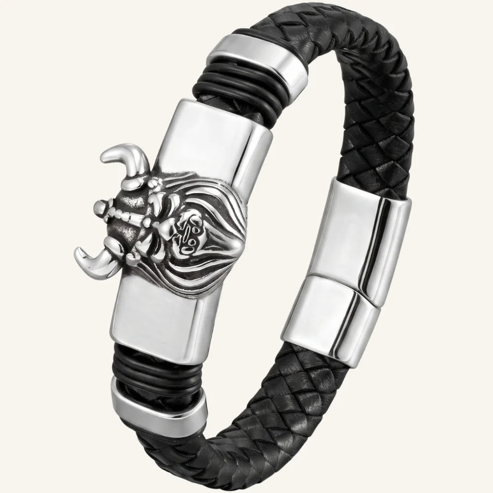 bracelet en cuir guerrier viking