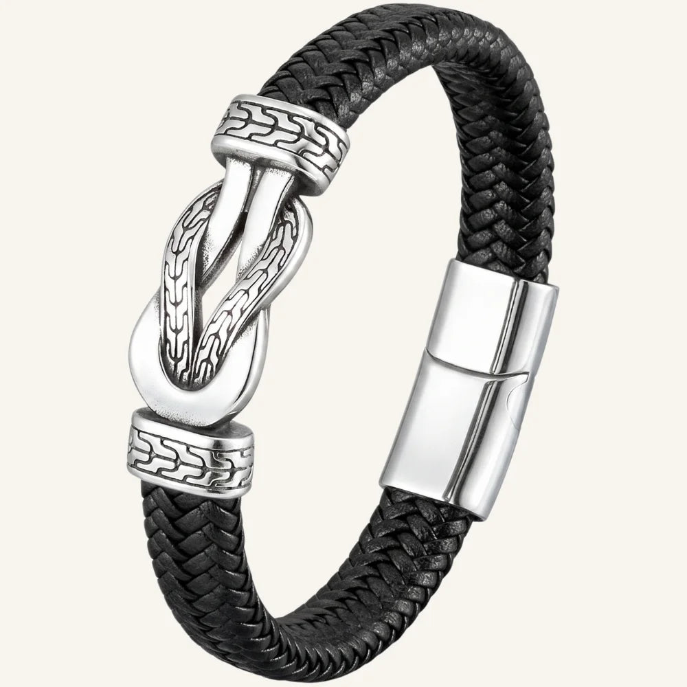 bracelet en cuir nœud viking