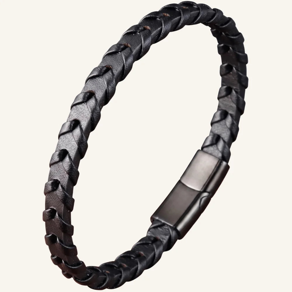 bracelet en cuir noir