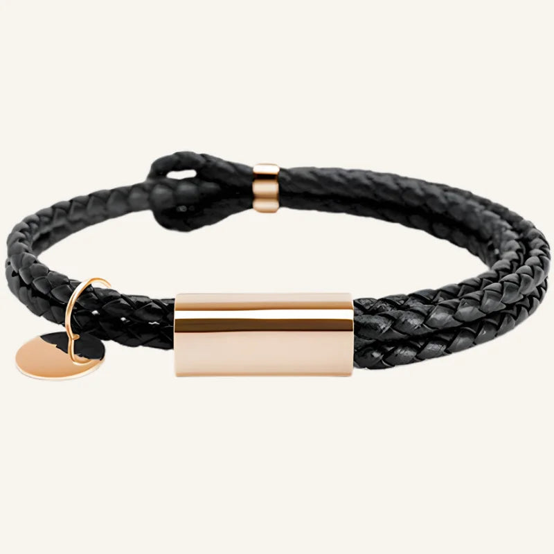 bracelet en cuir personnalisé doré