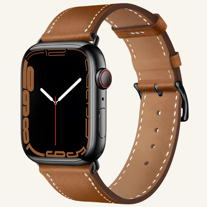 bracelet en cuir pour Apple Watch marron