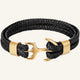 bracelet en cuir tressé double ancre homme