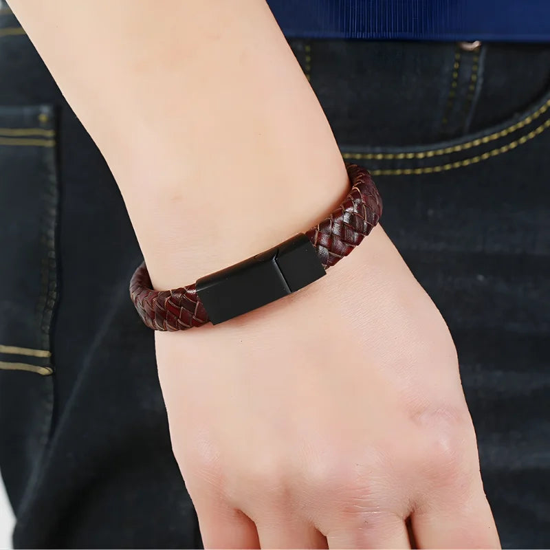 produit bracelet en cuir tressé homme Image