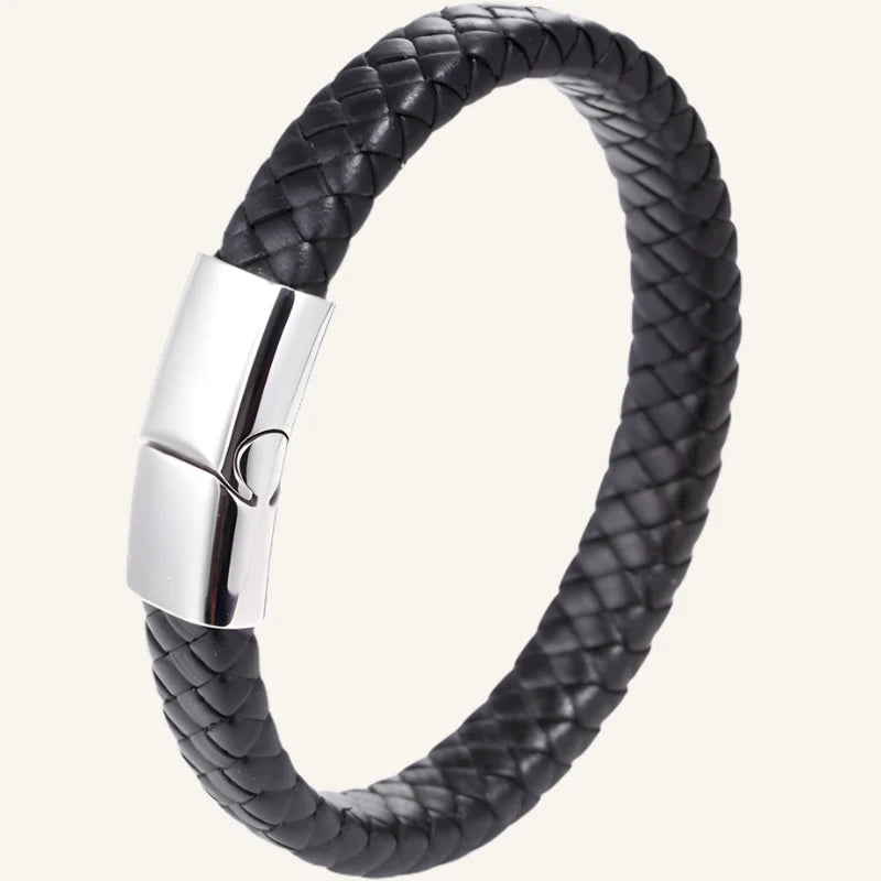 bracelet en cuir tressé homme