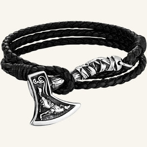 bracelet en cuir viking hache