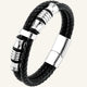 bracelet homme acier cuir