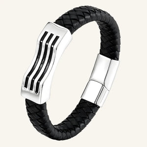 bracelet homme cuir acier