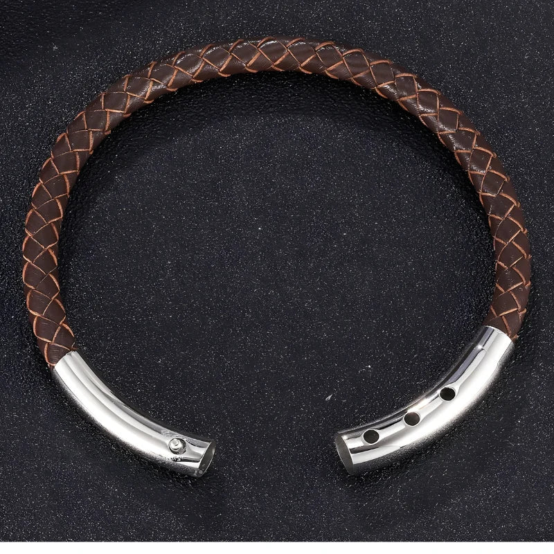 bracelet homme cuir fin ouverture