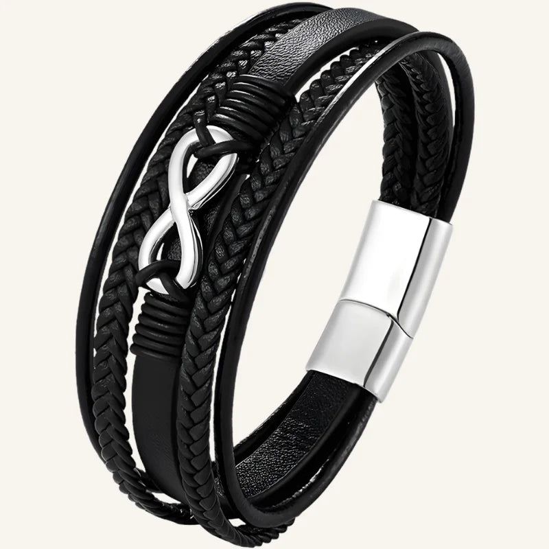 bracelet homme cuir infini