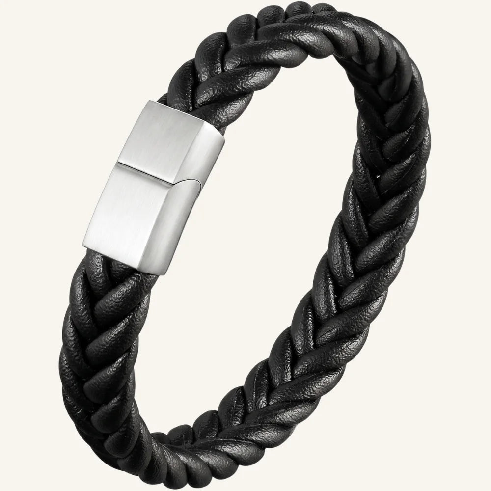 bracelet homme en cuir tressé
