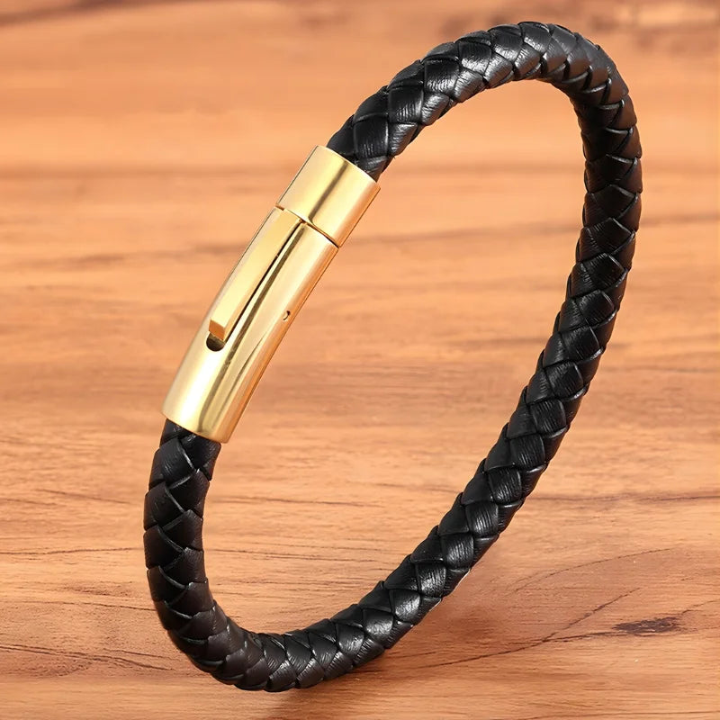 produit bracelet homme fin cuir Image