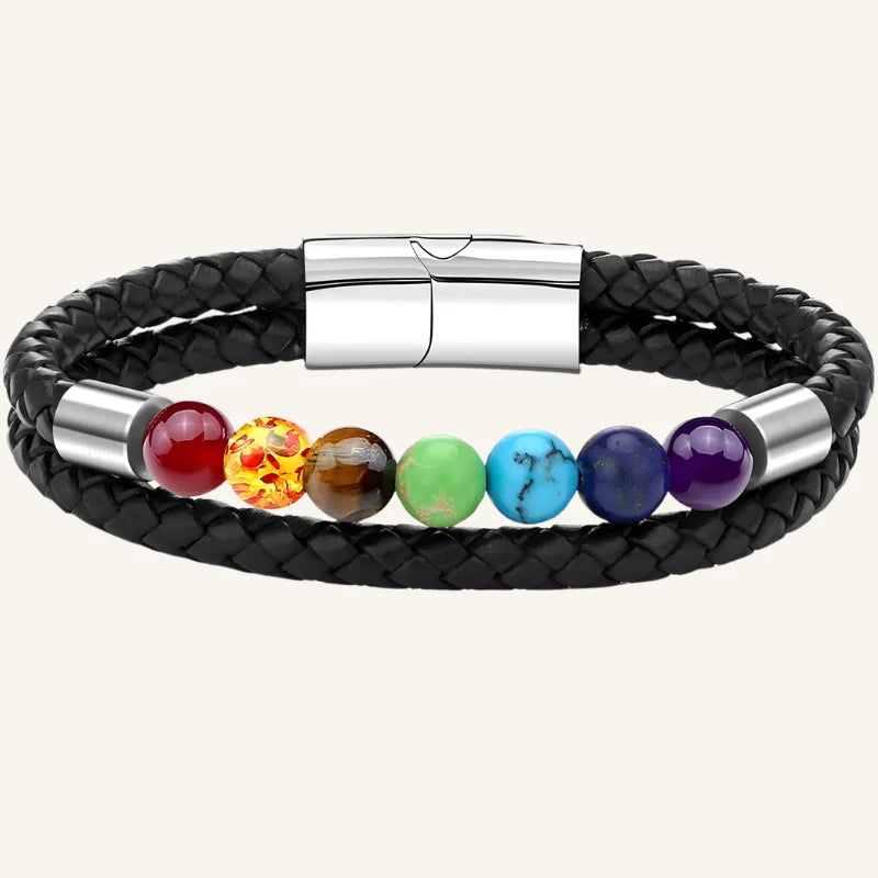 bracelet homme pierre et cuir