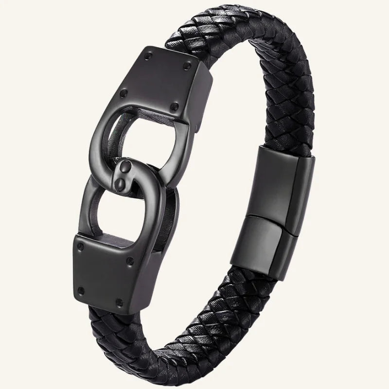 bracelet menotte cuir