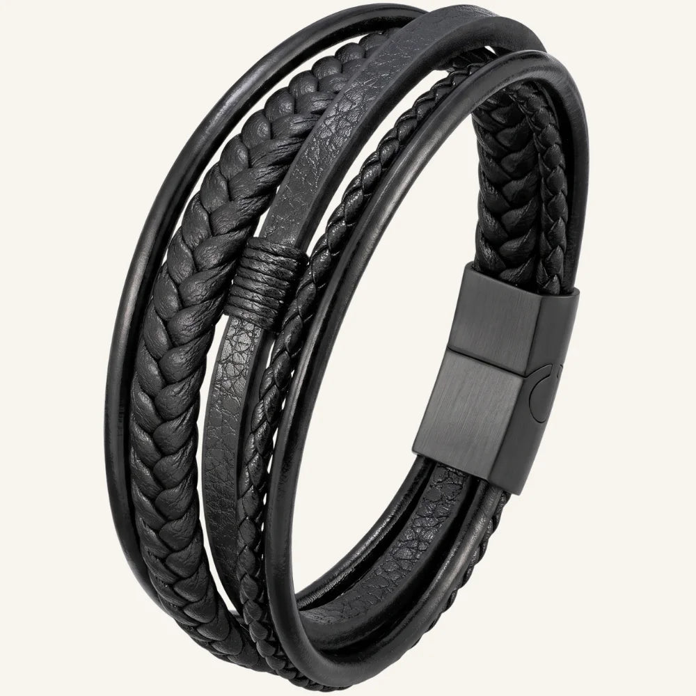 bracelet multi-rangs en cuir