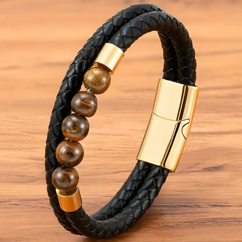 bracelet œil de tigre cuir