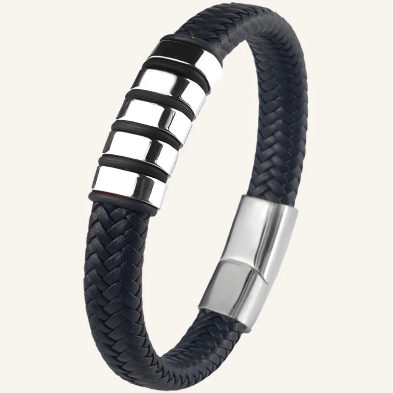 bracelet personnalisable cuir argenté