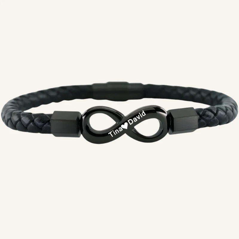 bracelet personnalisé cuir noir