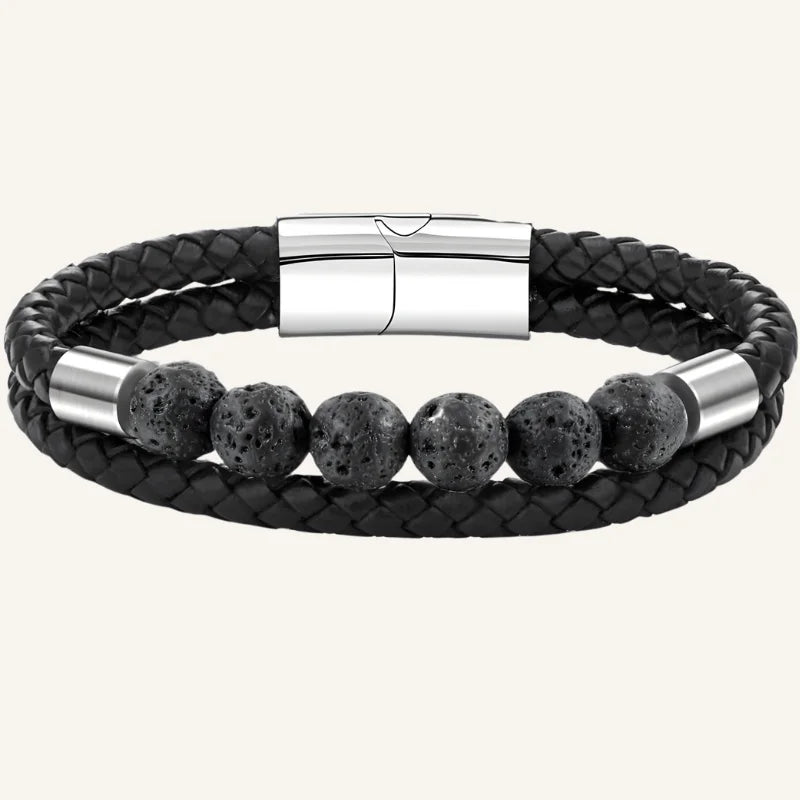 bracelet pierre et cuir