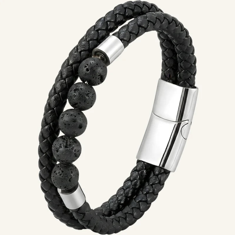 bracelet pierres cuir