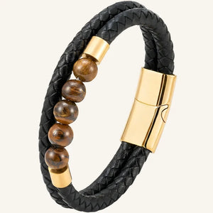 bracelet pierres naturelles et cuir
