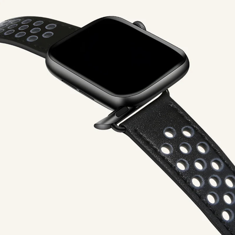 connecteur bracelet en cuir pour apple watch respirant