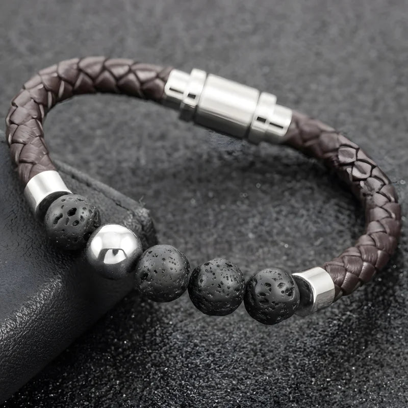 démo bracelet cuir avec pierre