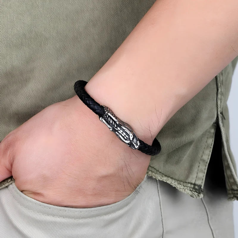 démo bracelet cuir dragon