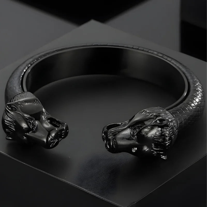 démo bracelet cuir et acier tigre