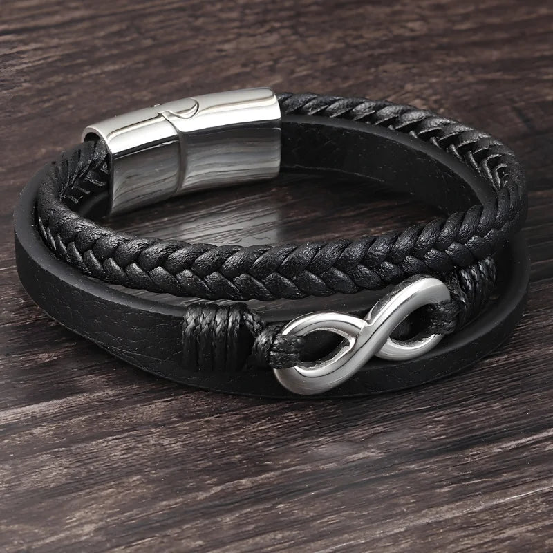 démo bracelet cuir infini homme