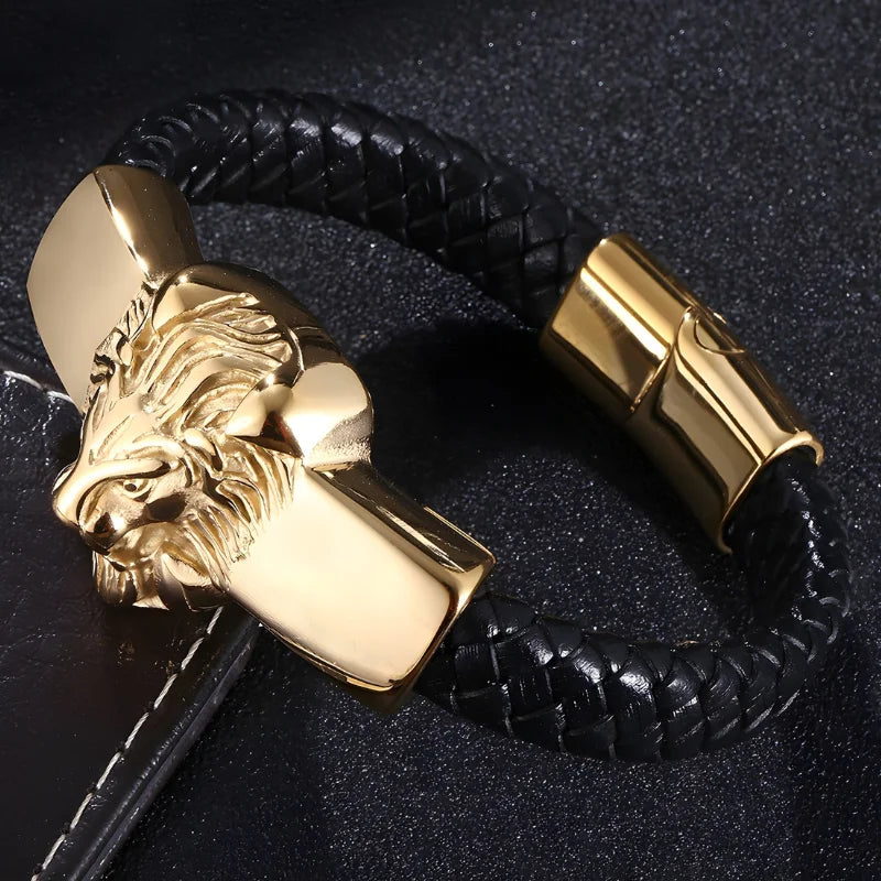 démo bracelet cuir lion